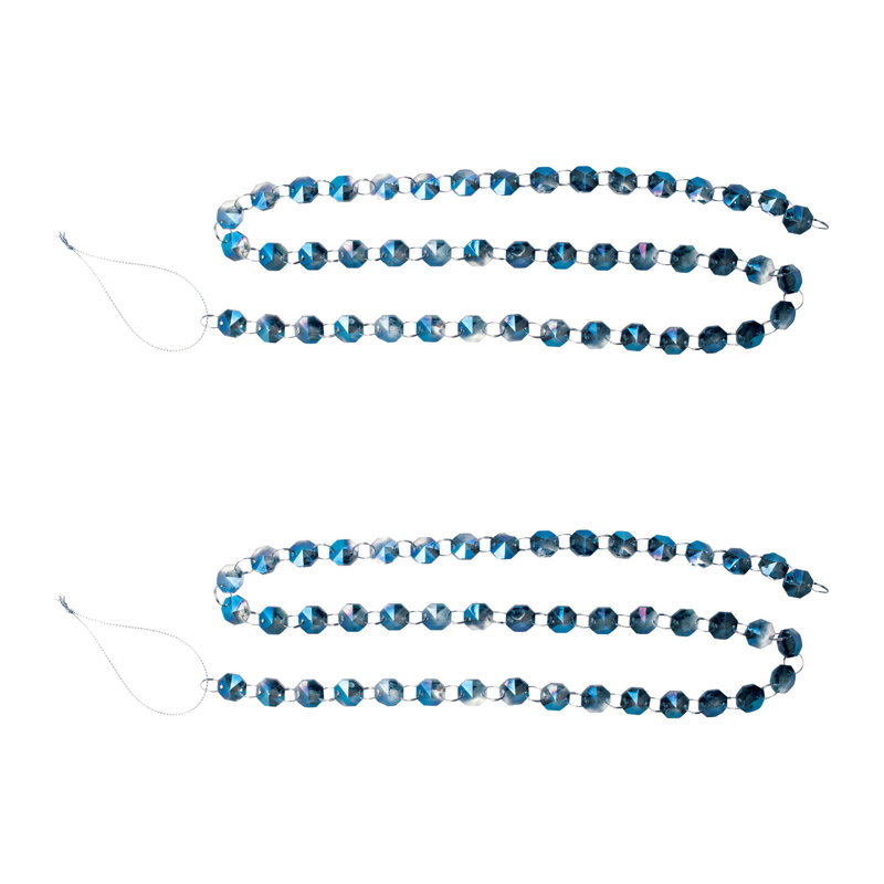 Guirlande irisée en verre (ensemble de 2), Bleu