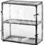 Grille de rangement à 3 tablettes avec couvercle - tablette de rangement robuste pour usage domestique