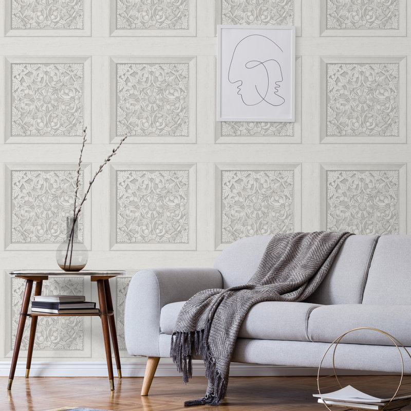 Carved Panel Wallpaper, Stone