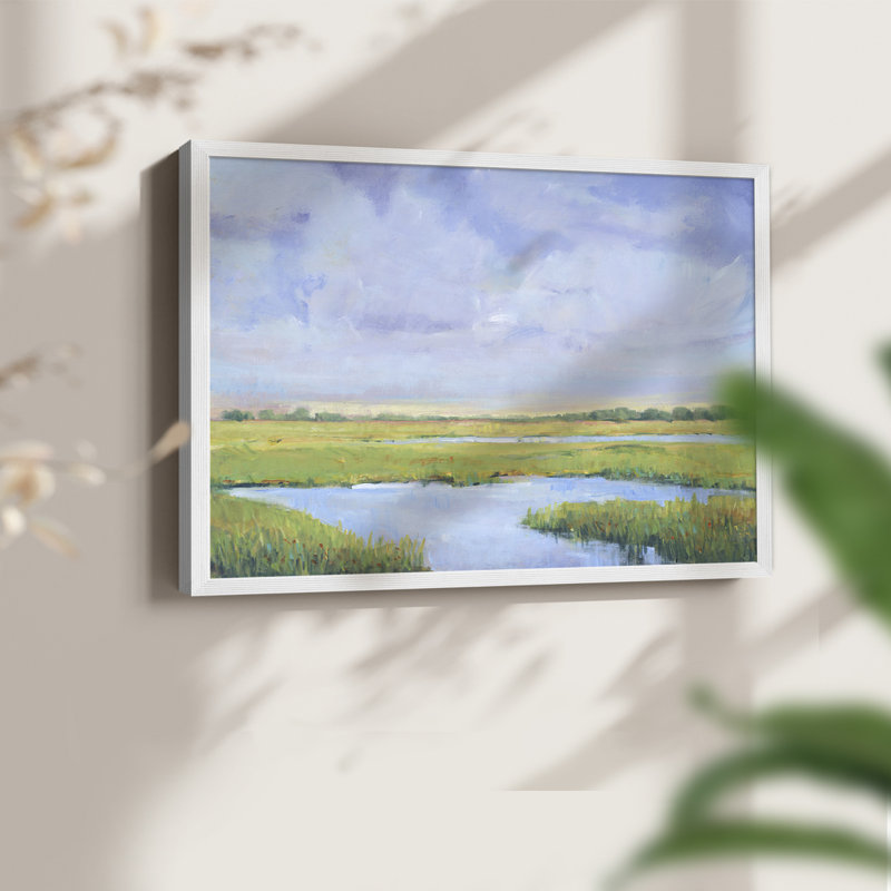Summer Marsh I - reproduction encadrée - réaménageable, H 11 po x l 14 po, Blanc