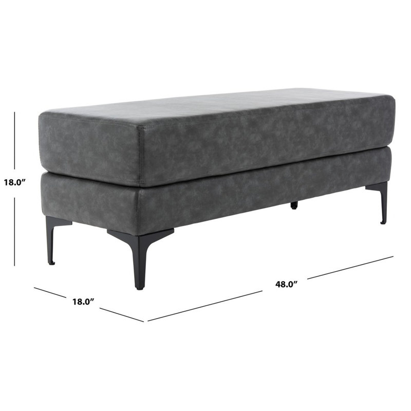 Banc rembourré Lennie, Gris