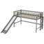 Lit mezzanine simple bas avec échelle et glissade