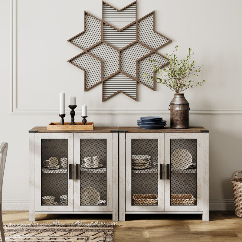 Vita 61.2'' Sideboard, White/Brown