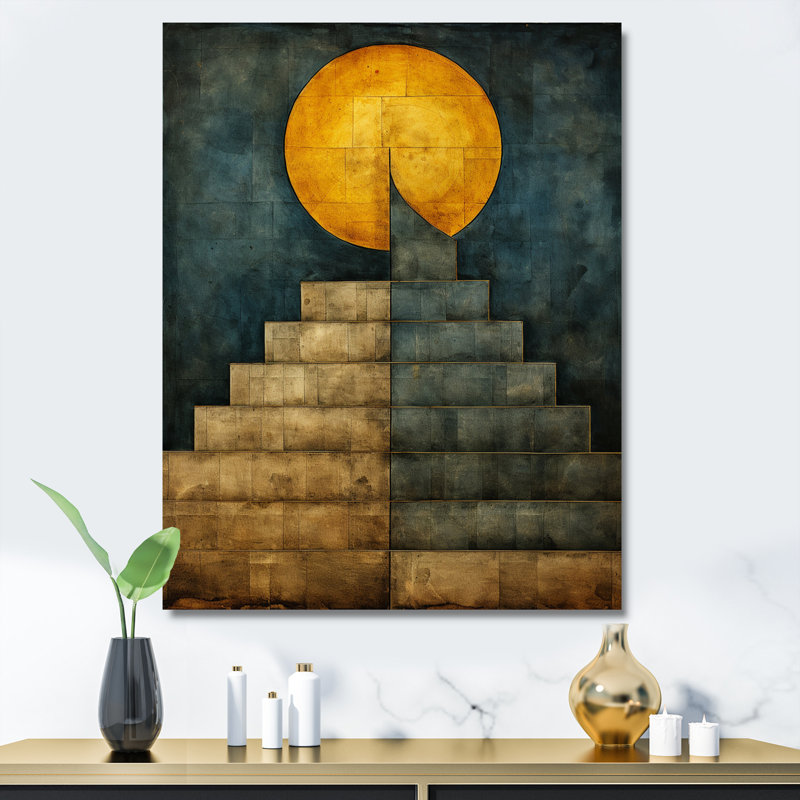 Pleine lune - Illustration rétro, Toile tendue, H 44 po x l 34 po x P 1,5 po