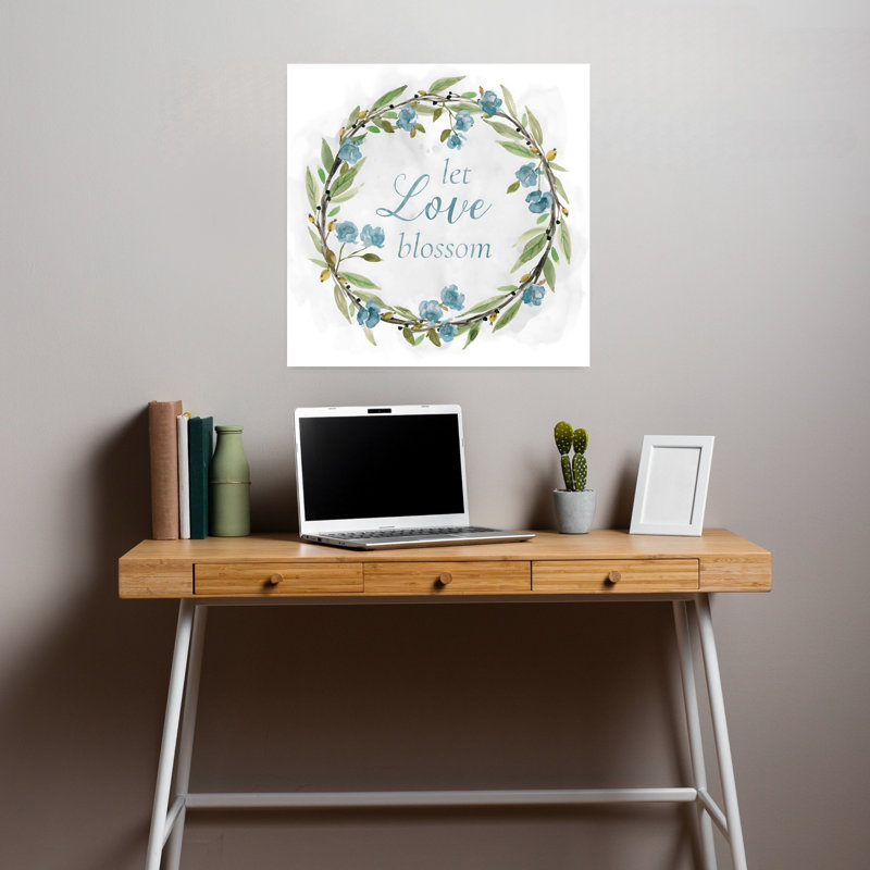 «Love Blossom Wreath», art délicat, nature éthérée, printemps, H 18 po x l 18 po