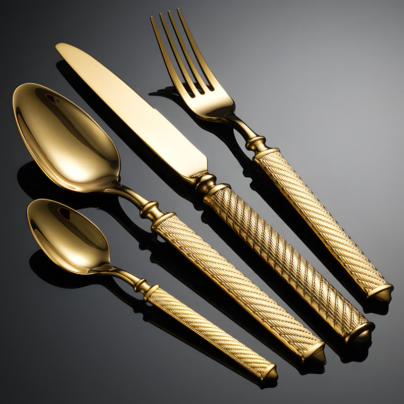 16 pièces de couverts 16 pièces en acier inoxydable 304 coutellerie classique argent