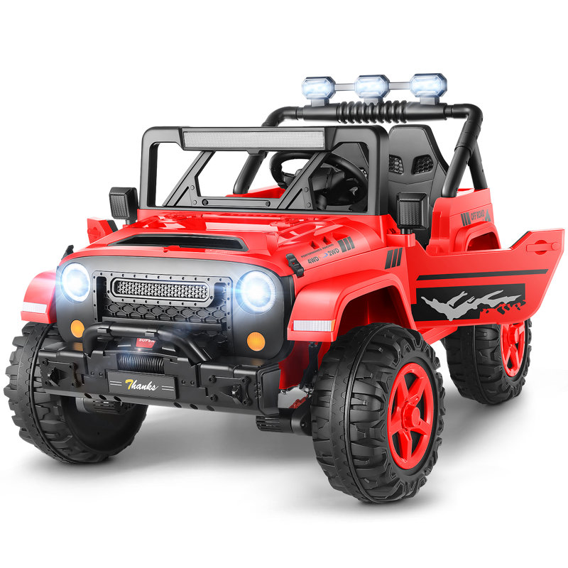 24V 4WD//2WD Ride On Jeep Truck,2 Seater Kids UTV With 4X200w Powerful Engine,Remote Control,Bluetooth,20 Wide Seat,Vehicles for Kids Toddlers