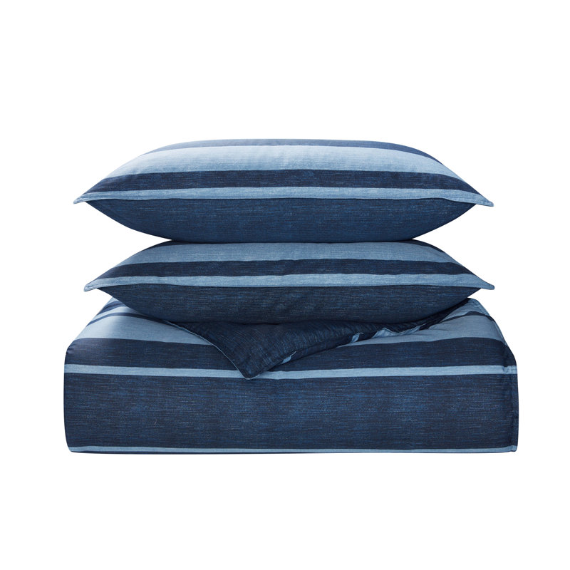 Bali Bliss Twin Reversible Cotton Comforter Set in Navy
