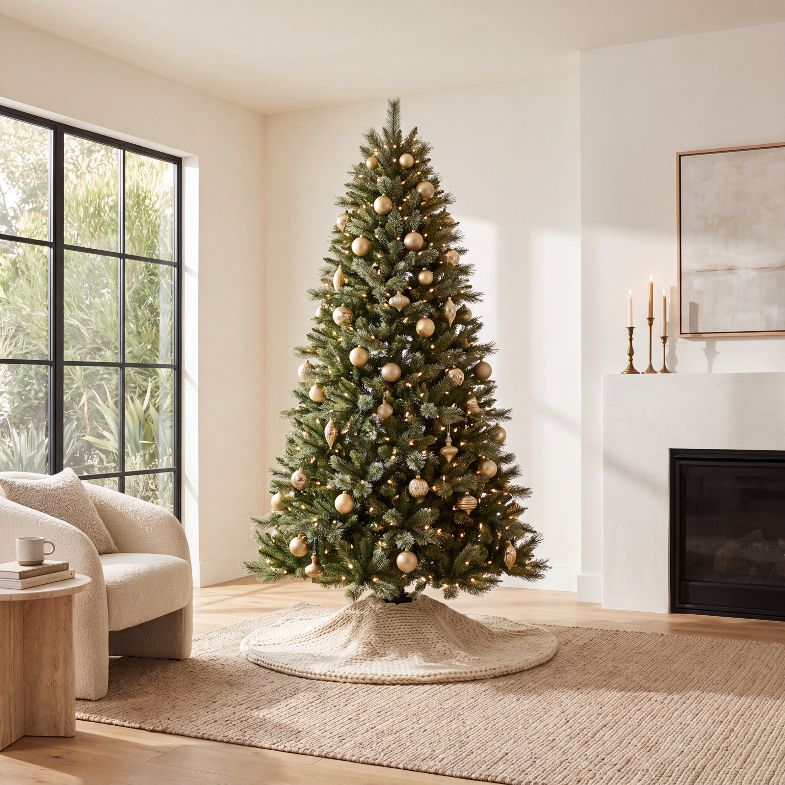 9' Pre-Lit Pine Christmas Tree