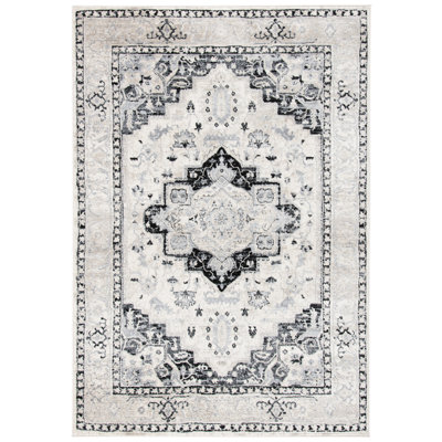 Ebner Oriental Ivory/Black Area Rug