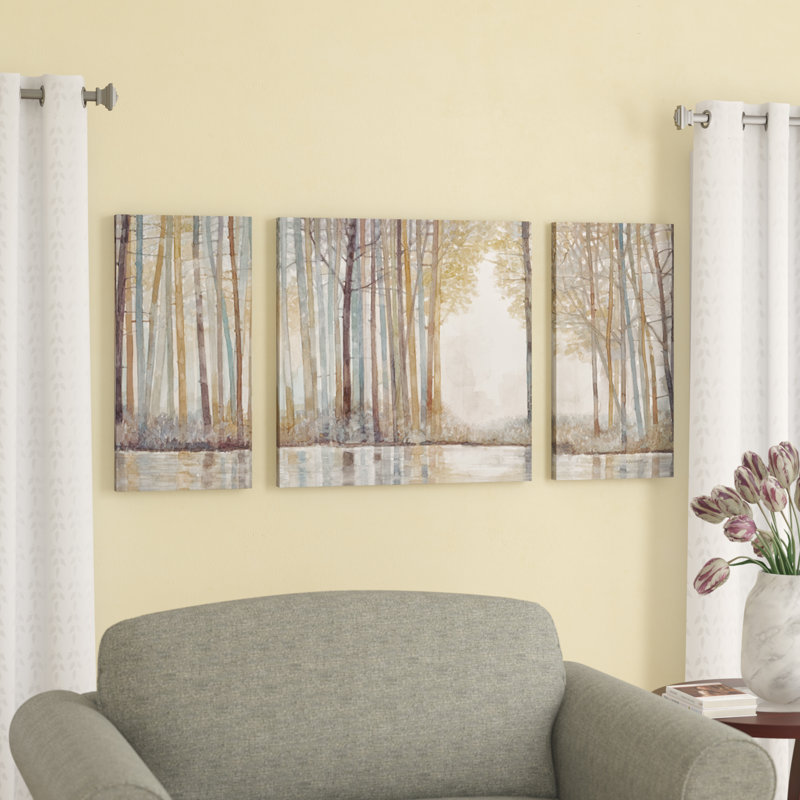 Forest Reflections Multi Triptych 3-Piece Canvas Wall Art Set