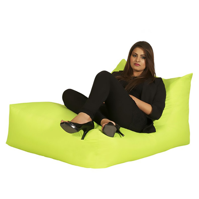 Polyester Outdoor Friendly Refillable Bean Bag Lounger, Light Green