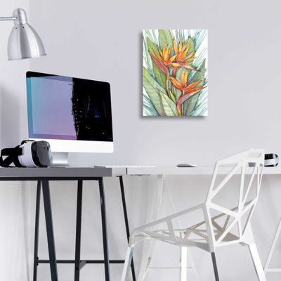 «Tropical Botanical Paradise II» par Tim O'Toole, art mural en verre acrylique, 16 po x 24 po