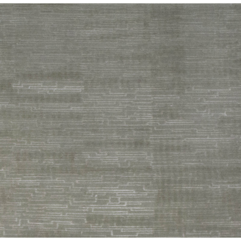 Tapis céladon de haute qualité noué à la main, Rectangle 6 pi x 9 pi