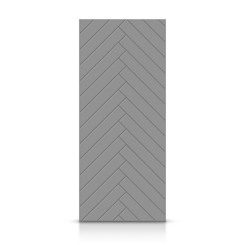 Porte standard à panneaux en bois manufacturé, 42 po x 96 po, Gris clair