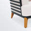 Grand fauteuil d'extérieur 40,5 po en aluminium thermolaqué avec coussins de siège épais de 5,85 po