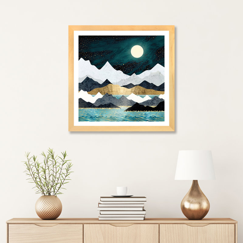 « ocean stars » par spacefrog designs-print, H 16 po x l 16 po x P 1 po, Papier avec cadre beige