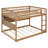 Full over Full Bunk Bed with Integrated Shelving, Color-Changing Lights and Pegboard, Brown-2143459928