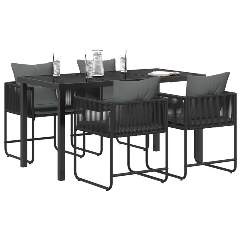 Patio Dining Set Table,, 5, 73 cm H x 140 cm W x 70 cm D, 4