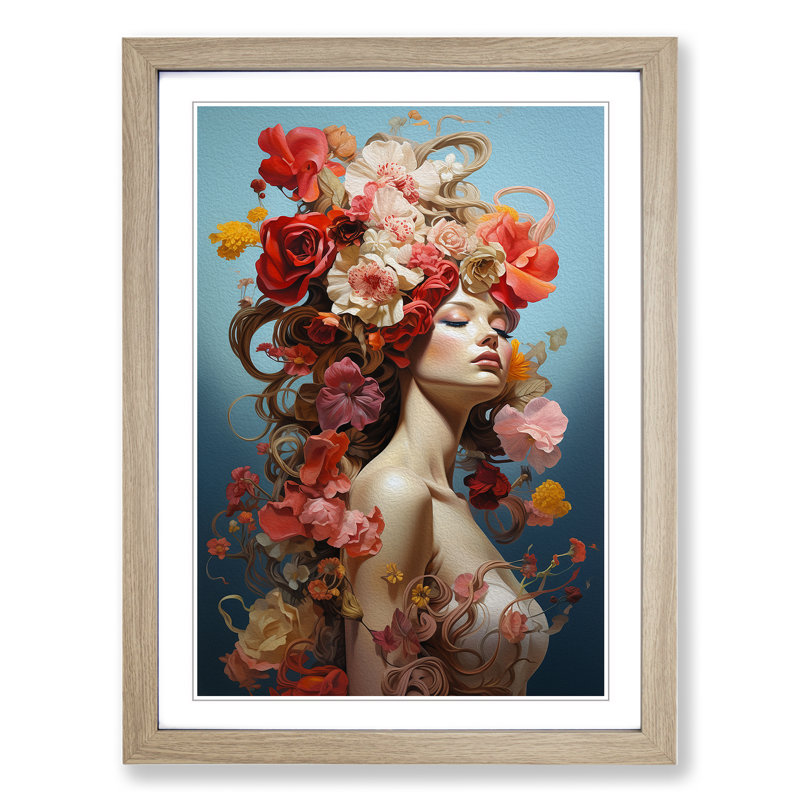 Single Picture Frame Print on Wood, Oak Framed, 64cm H x 46cm W