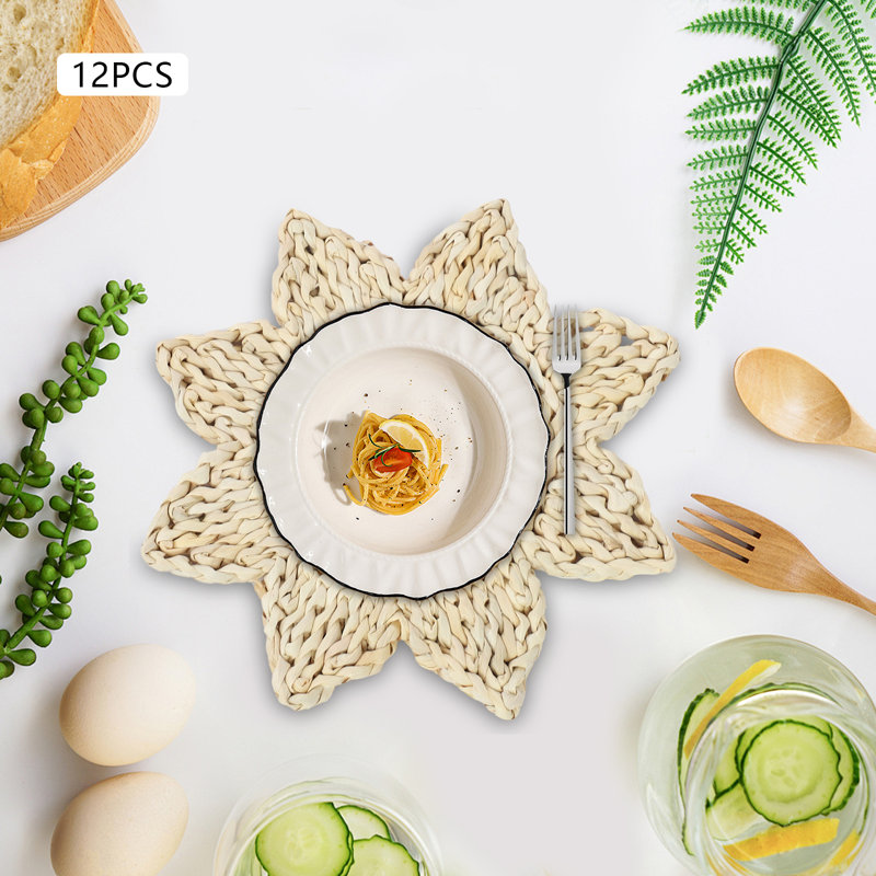12Pcs Woven Rattan Placemat