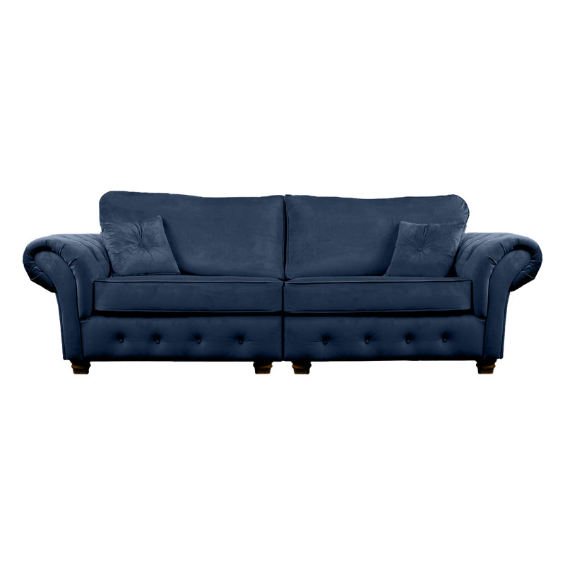 Lila 4 Seater Velvet Sofa, Navy
