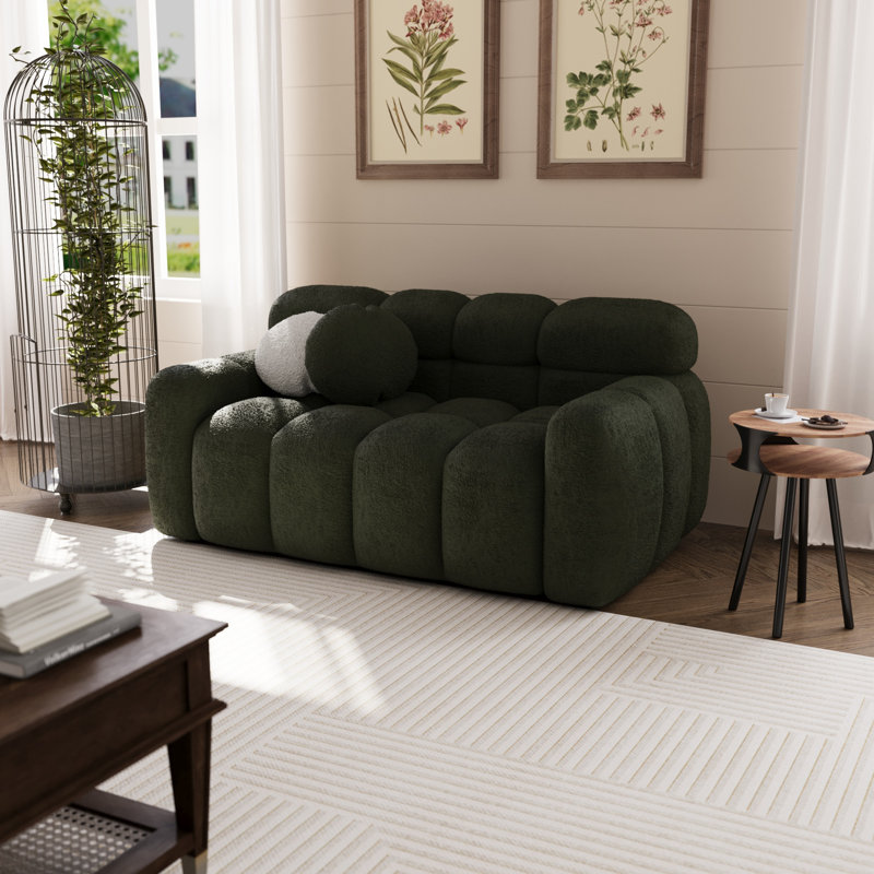 Canapé rembourré 64,96 po, Boucle verte