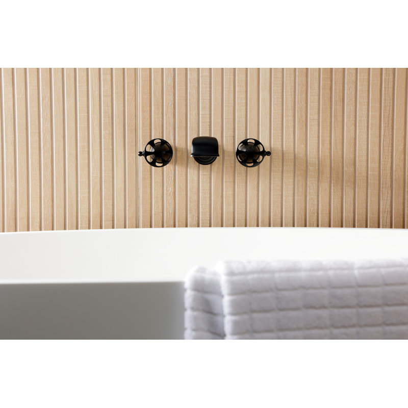 Robinet de baignoire romaine à 3 poignées et 3 poignées Belknap Kingston Kingston, Noir mat