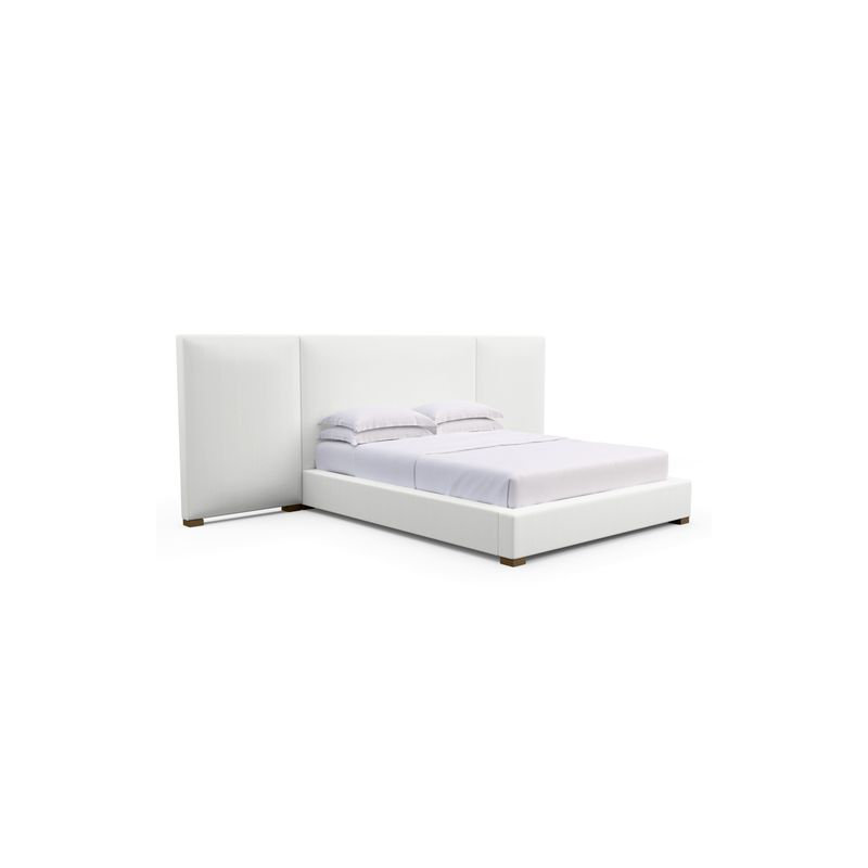 Prospect Upholstered Bed, Box Weave Linen Pumice, Queen, Weathered