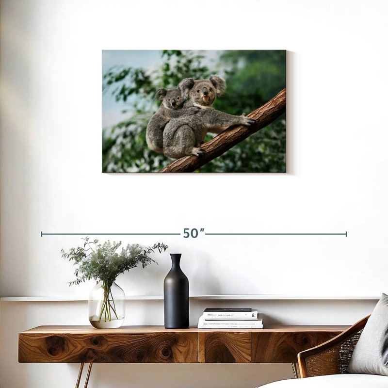 Koala Mother And Joey, H 20 po x l 30 po