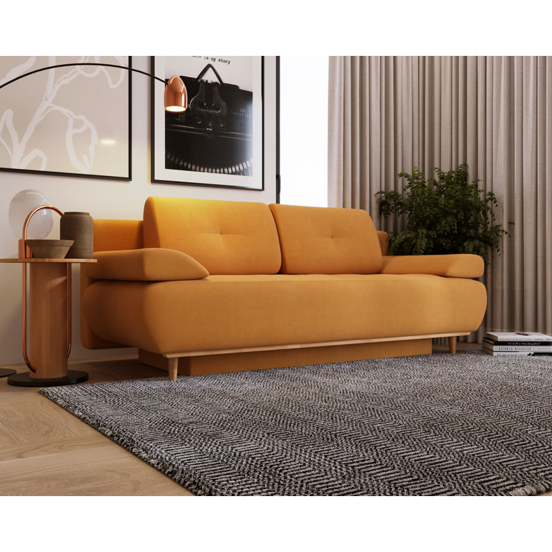 Taneya 2 Seater Sofa Bed, Yellow