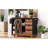 55.5" Farmhouse Kitchen Island With Drop Leaf, Kitchen Storage Island With Barn Door, Power Outlet, Rolling Kitchen Cart On Wheels With Spice Rack, For Home, Kitchen, Dining Room-37550612