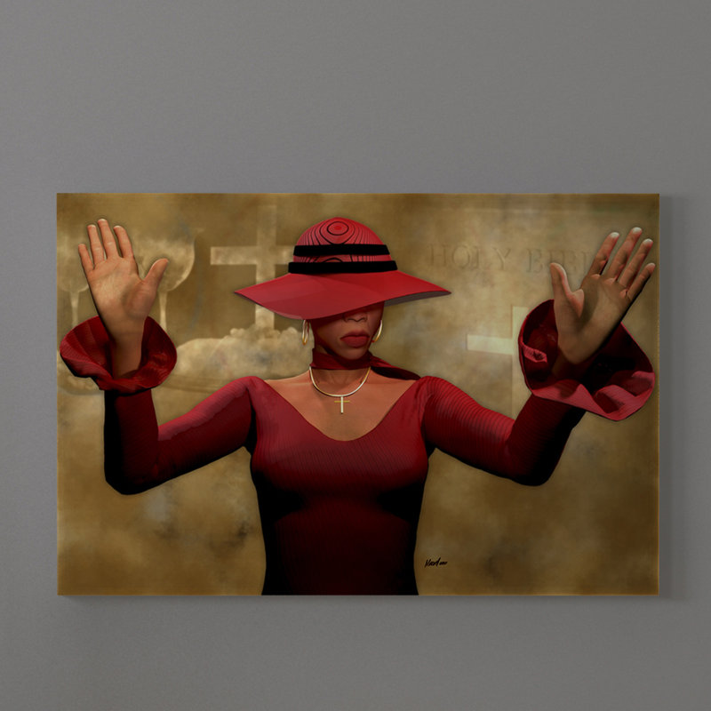 « père i stretch my hands to thé femme africain american », reproduction d’impression sur toile, H 12 po x l 18 po x P 1,5 po