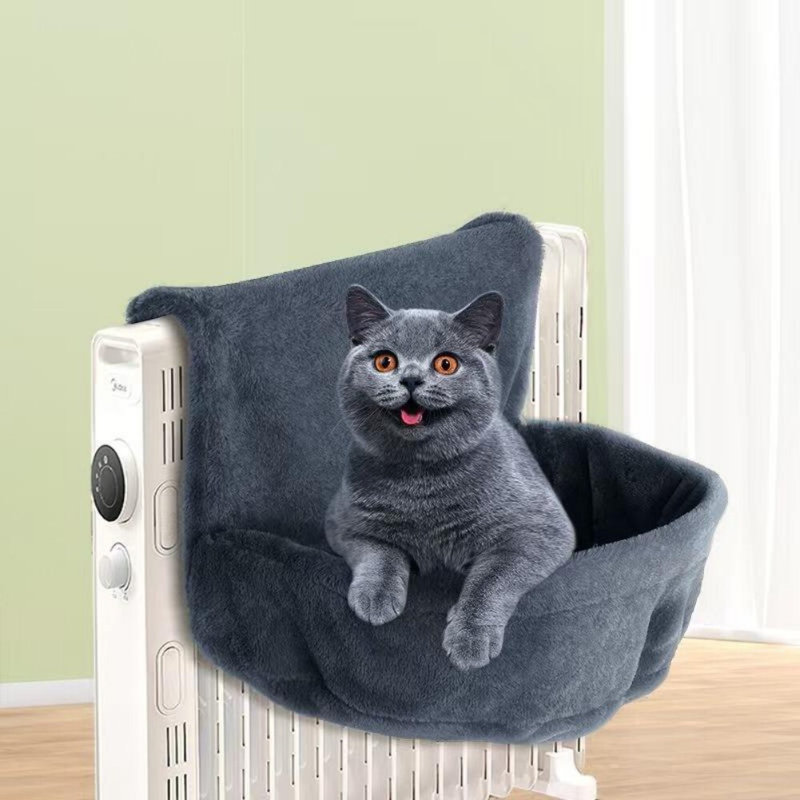 Lit hamac en flanelle pour chat, Gris foncé
