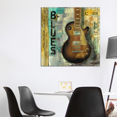Blues 1 Piece Wrapped Canvas Wall Art