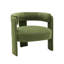 Fauteuil d'appoint moderne en velours avec dossier ajouré incurvé et pieds en bois-623507961