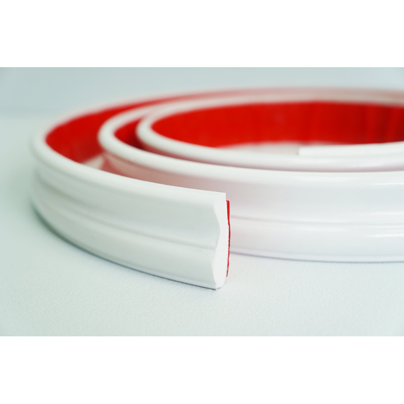 Bordure de moulage blanche auto-adhésive 16,4 pi x 1,26 po x 0,43 po