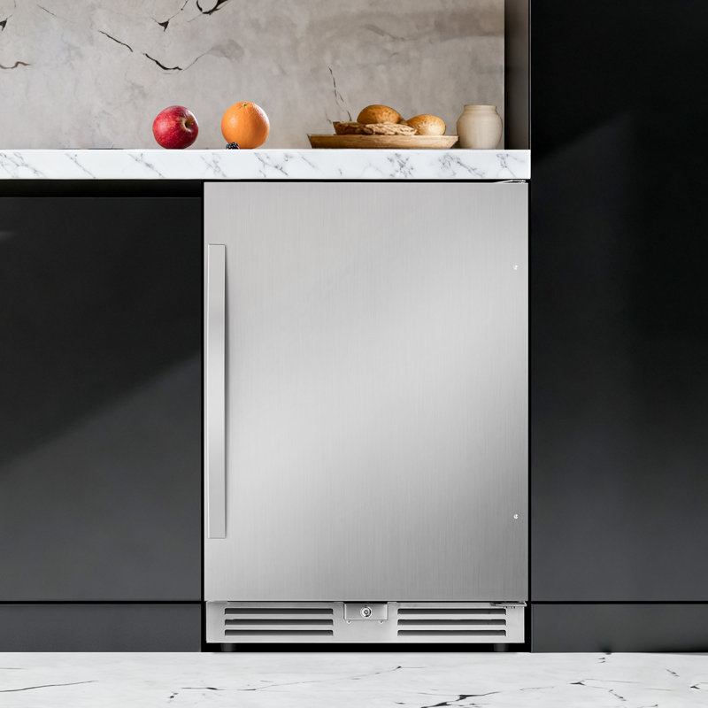 24" Beverage Refrigerator - 190 Can Capacity, Reversible Door, Built-In or Freestanding Beer Fridge, Soda & Drink Cooler with Glass Shelves & LED Light