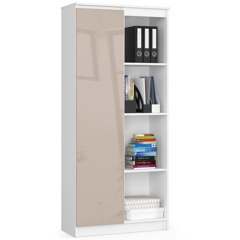 Alexondra 180 cm H x 80 cm W Standard Bookcase, Cappuccino/White