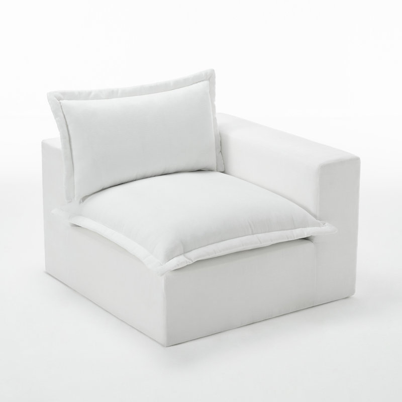 Upholstered Armchair, White 
