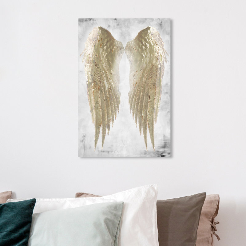 Victorino " Wings Of Angel Gold ", Wrapped Canvas, 24" H x 16" W, No Frame