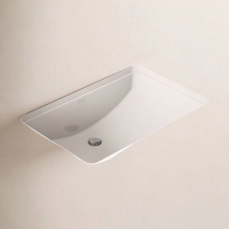 Ladena® Vitreous China Rectangular Undermount Bathroom Sink with Overflow, White
