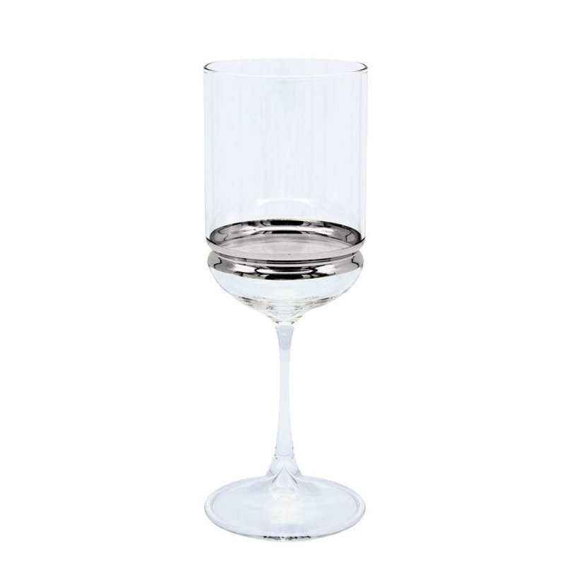 Verres à vin à pied avec bague, lot de 6 - Argent