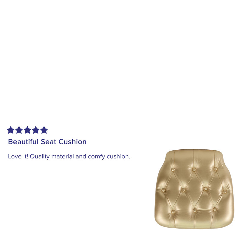 Chiavari Hard Tufted Vinyl Chiavari Chair Cushion - Event Accessories, Gold