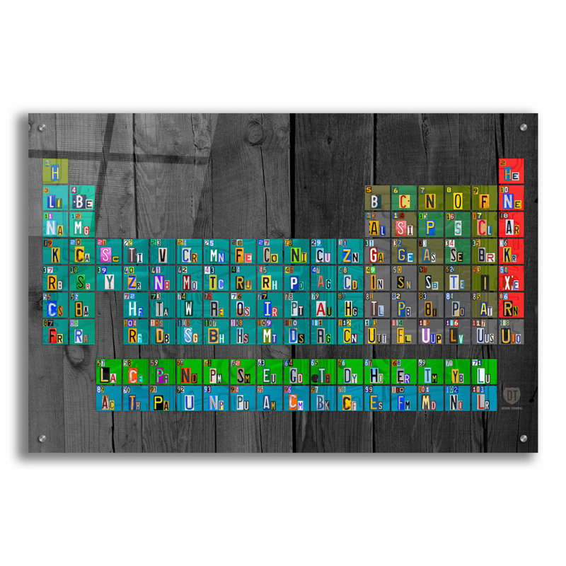 Licence - Tableau périodique sur plastique / acrylique par Design Turnpike, H 24 po x l 36 po x P 0,2 po