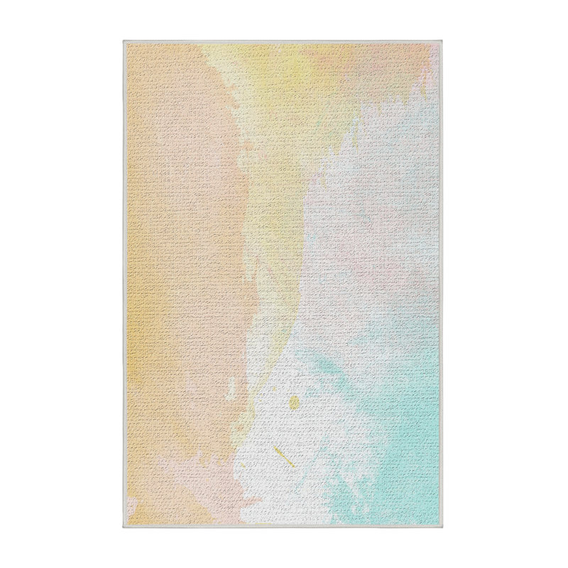 Tapis de la zone rose aquarelle, Rectangle 3 pi x 5 pi