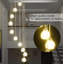 Lustre moderne à 10 lumières pour escalier, plafonnier encastré avec sphères soufflées à la main en cascade, pour hauts plafonds