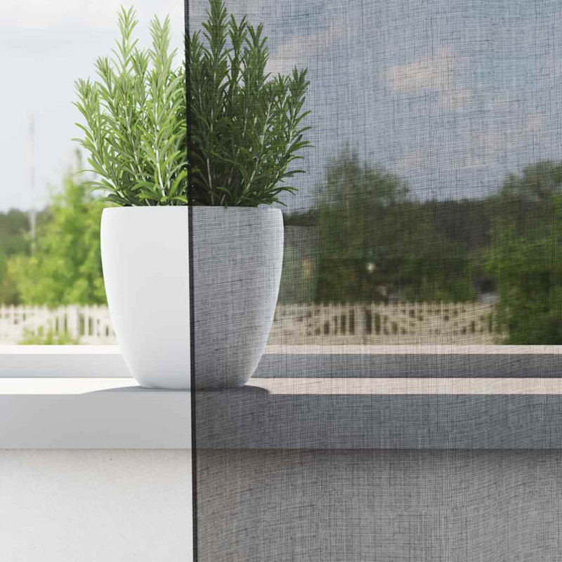 Semi Sheer Curtain Pair, 140cm Width x 175cm Drop, Black