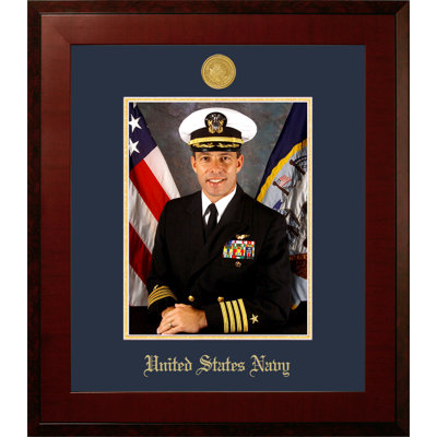 Navy Portrait Honors Picture Frame