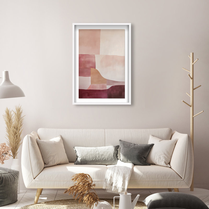 Ruby Dreams II Shadowbox Abstract Print by Oliver Gal, Black Frame, 10 x 15, 31.5"H x 21.5"W, White Frame